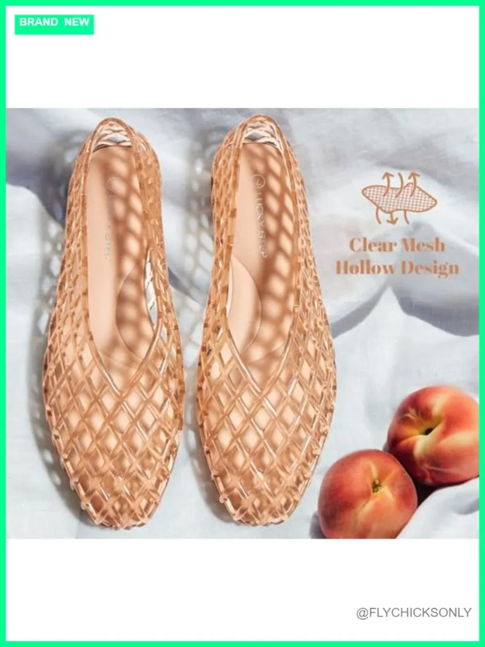 Women's Jelly Ballet Flats Mesh Casual Comfortable Jellies Hollow Breathable
